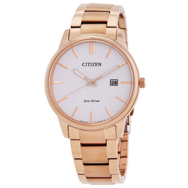 Photo: Citizen Pair Eco-Drive White Dial Mens Watch BM6973-97A