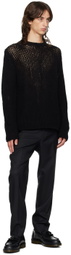 Comme des Garçons Homme Deux Black Open Knit Sweater