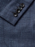 KITON - Slim-Fit Cashmere, Silk and Linen-Blend Blazer - Blue