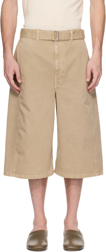 Photo: LEMAIRE Taupe Twisted Denim Shorts