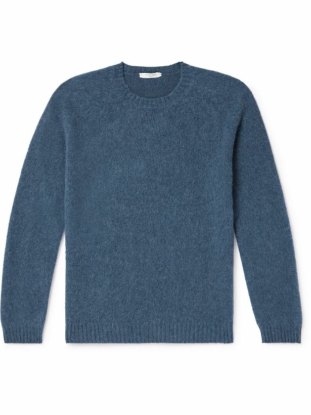 Photo: Boglioli - Slim-Fit Brushed Wool and Cashmere-Blend Sweater - Blue