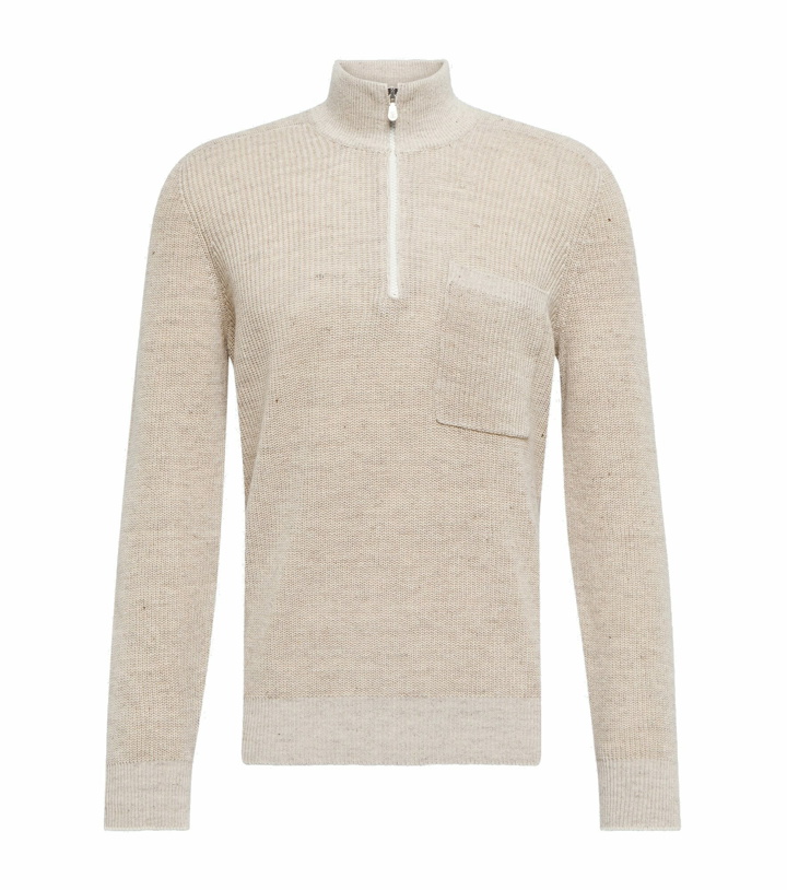 Photo: Brunello Cucinelli - Cotton and linen half-zip sweater