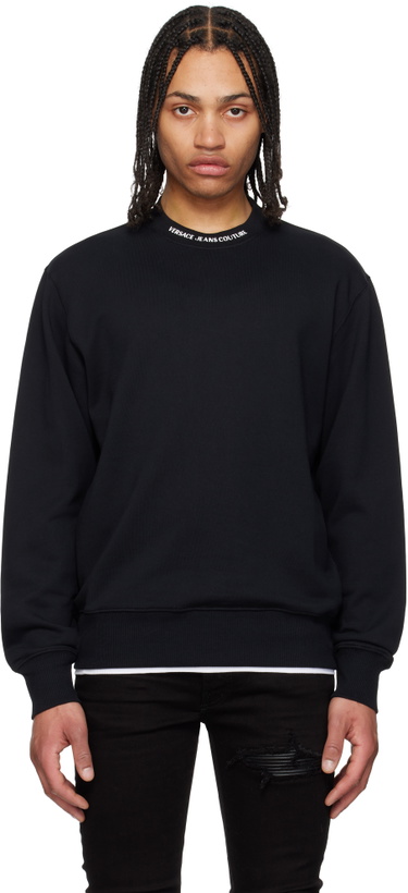 Photo: Versace Jeans Couture Black Logo Collar Sweatshirt
