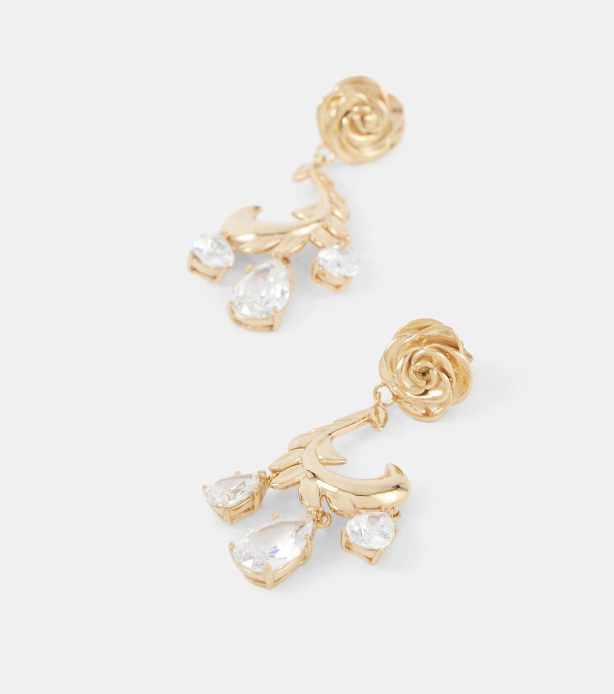 Magda Butrym Crystal-embellished gold-plated drop earrings