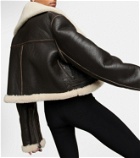 LaQuan Smith Shearling-trimmed leather jacket
