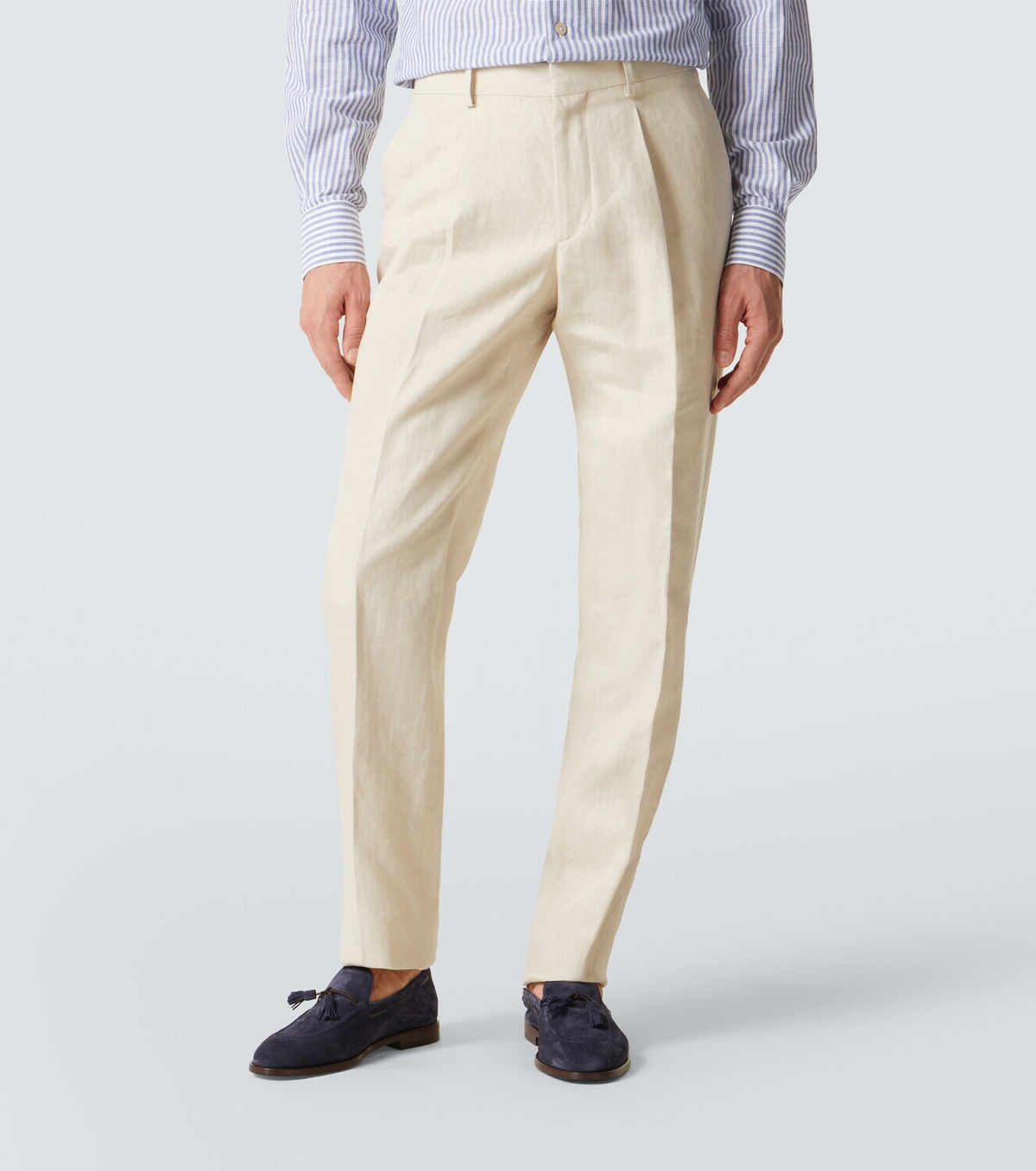 Lardini Linen, cotton, and silk straight pants