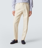 Lardini Linen, cotton, and silk straight pants