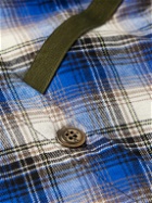 Greg Lauren - Hounds Reversible Checked Cotton-Flannel and Fleece Jacket - Blue