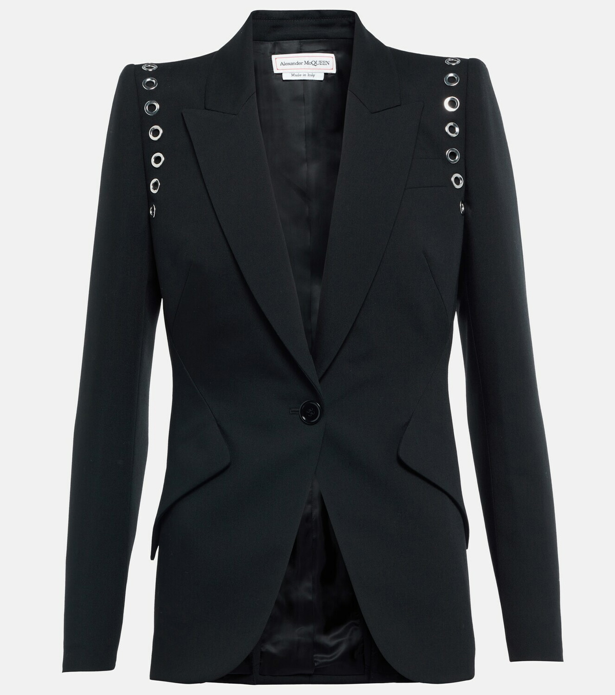 ジャケット Alexander Mcqueen Black wool blazer Alexander Mcqueen Wool Blazer With Structured Shoulders And