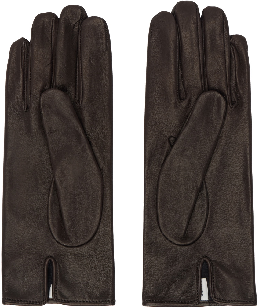 Dries Van Noten Brown Soft Leather Gloves