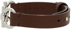 Salvatore Ferragamo Brown Leather Horsebit Bracelet