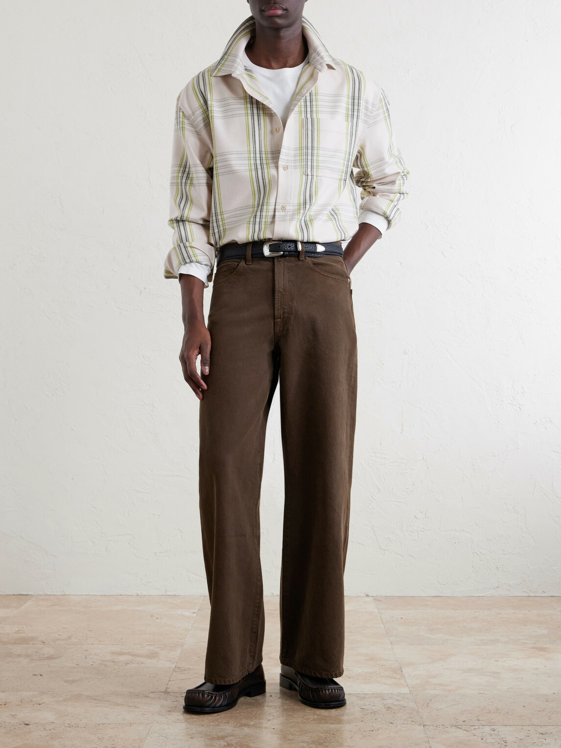 The Elder Statesman - Hunter Wide-Leg Organic Jeans - Brown