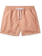 Frescobol Carioca - Copacabana Slim-Fit Short-Length Printed Recycled ECO LUNA Swim Shorts - Orange