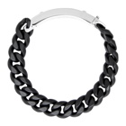 Alexander McQueen Black and Silver Identity Chain Bracelet