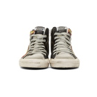 Golden Goose White and Black Grand Prix Sneakers