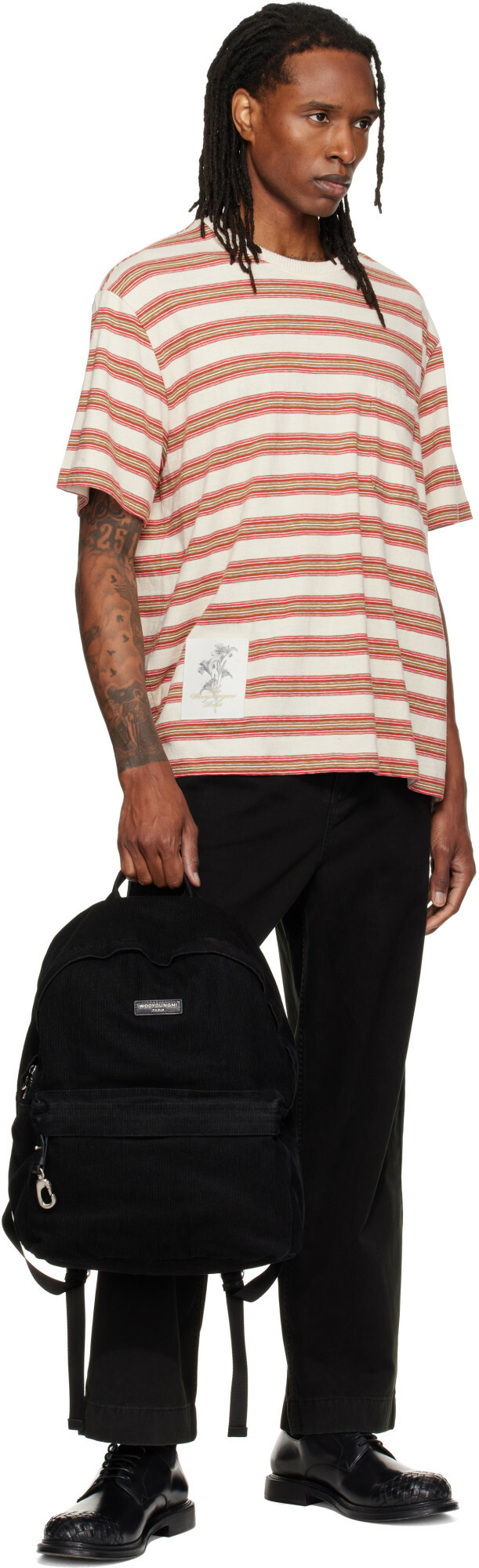 WOOYOUNGMI Black Mens Backpack