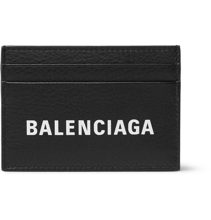 Photo: Balenciaga - Logo-Print Textured-Leather Cardholder - Men - Black