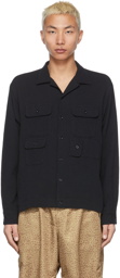 Engineered Garments Black Cotton Crepe Bowling Shirt