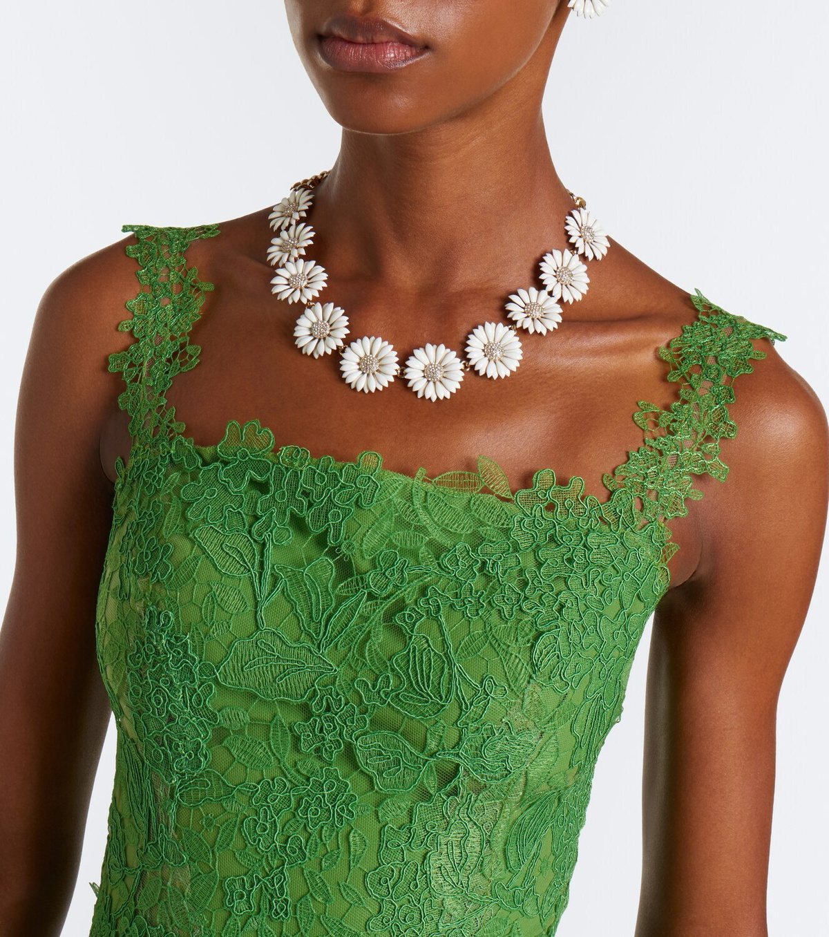Carolina Herrera Floral lace midi dress