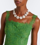 Carolina Herrera Floral lace midi dress
