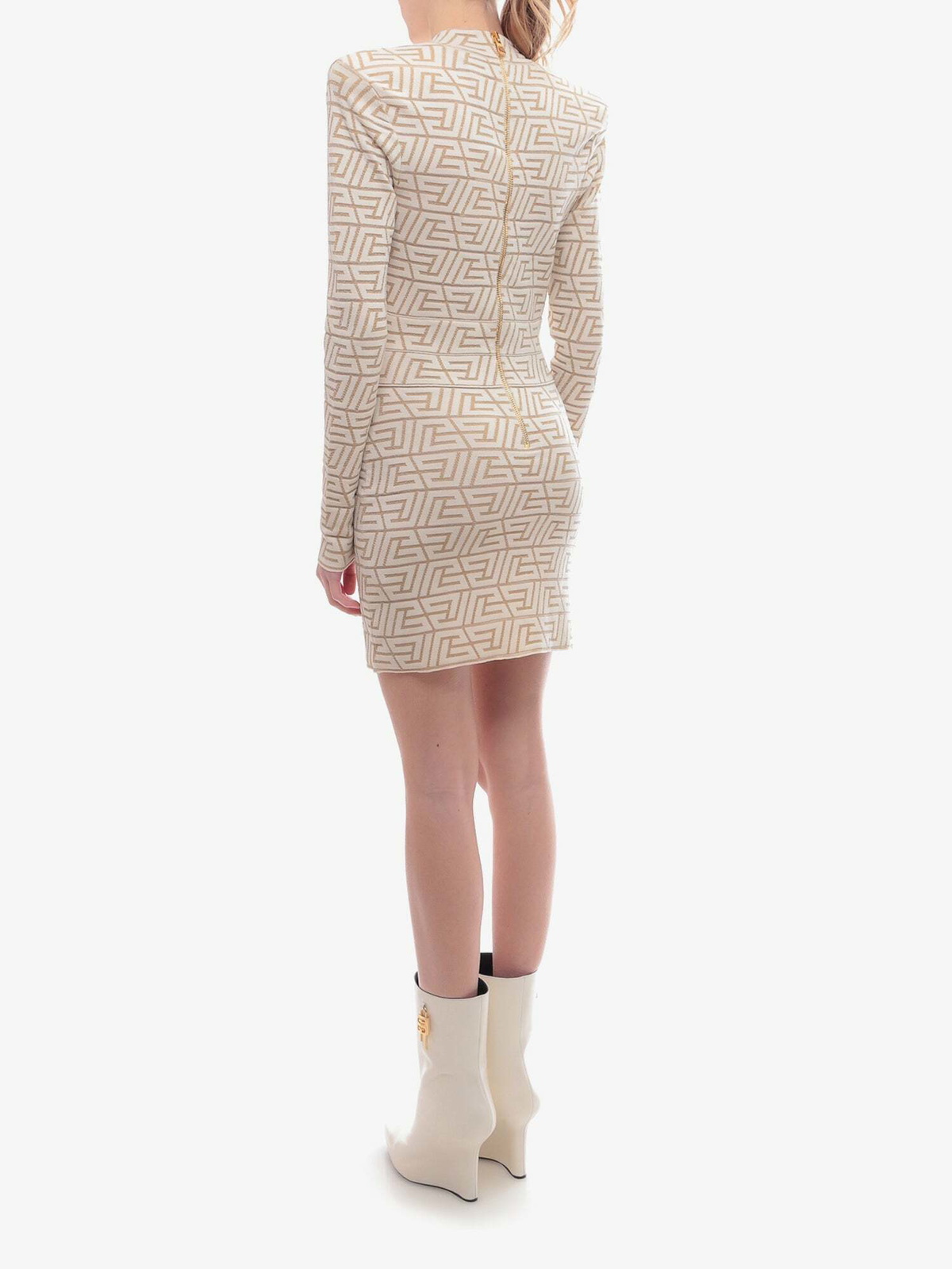 balmain beige dress Beige Midi Dress Short Sleeve Ruched
