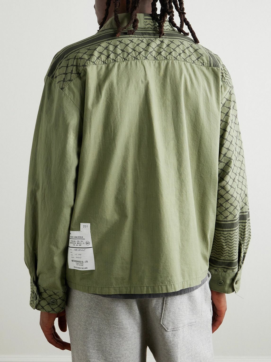 NEIGHBORHOOD◆FATIGUE / C-JKT/171SSPNH-JKM01/ミリタリージャケット/S/コットン/KHK Neighborhood - Shemagh Fatigue Printed Cotton-Ripstop Jacket