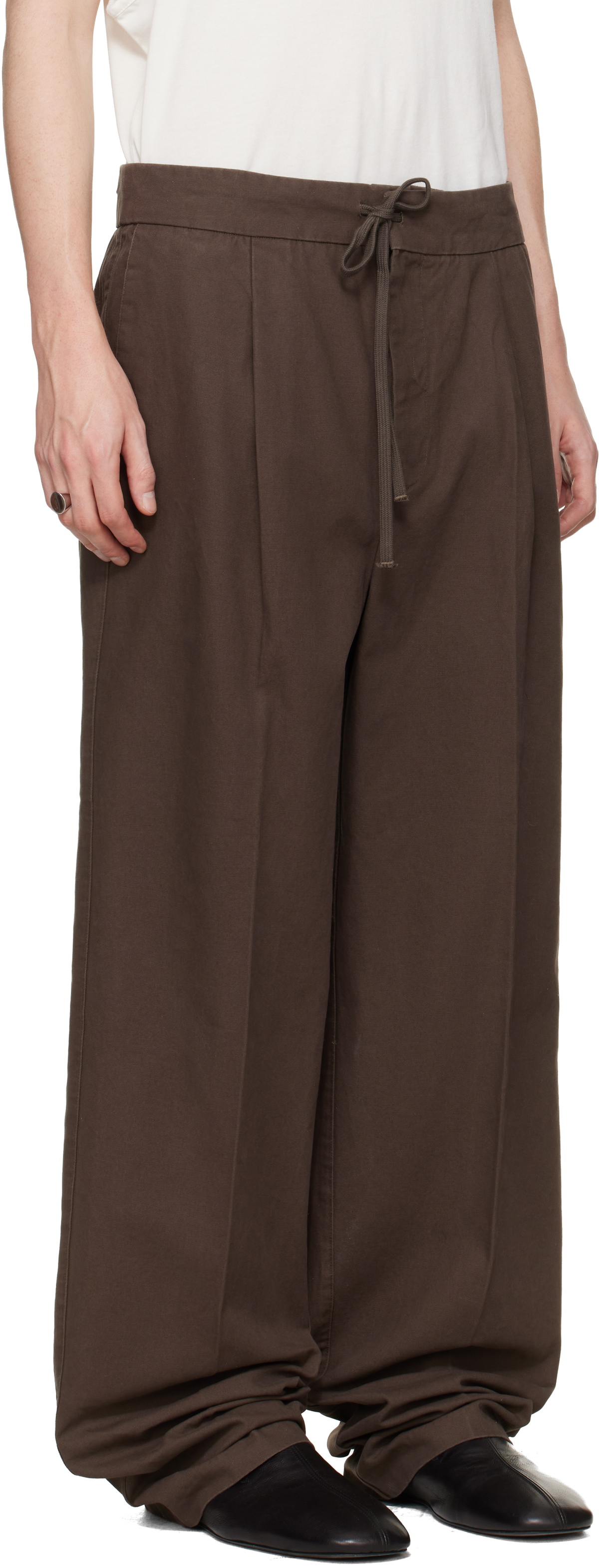 Fear of God ESSENTIALS Brown Pleat Front Trousers