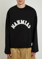 Nahmias Varsity Logo-appliquéd Cotton T-shirt Black
