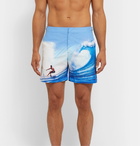 Orlebar Brown - Bulldog Mid-Length Printed Swim Shorts - Light blue