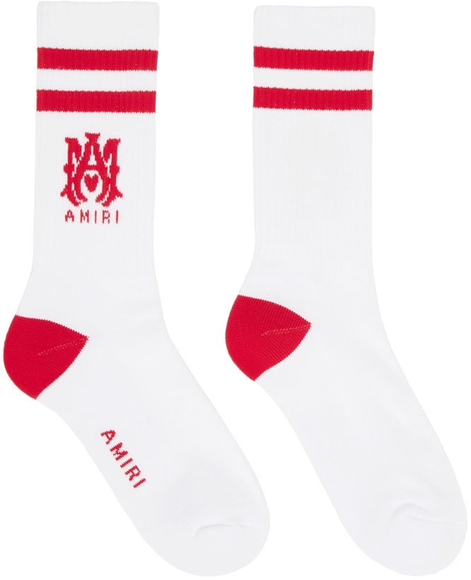 Photo: AMIRI White & Red M.A. Socks