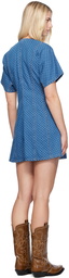 GANNI Blue Polka Dot Denim Minidress