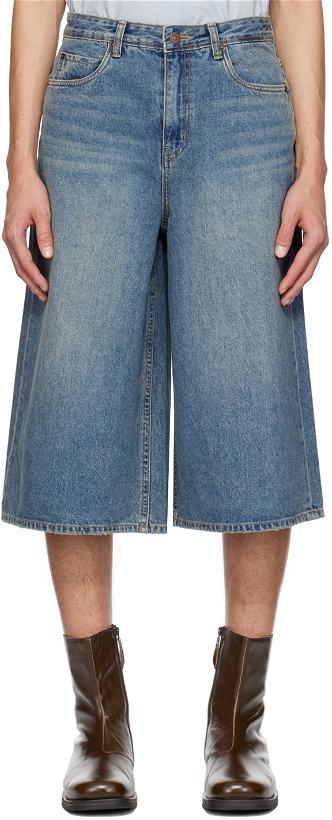 Photo: LOW CLASSIC Blue Faded Denim Shorts
