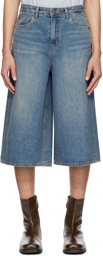 LOW CLASSIC Blue Faded Denim Shorts