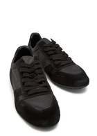 Rick Owens Minimal Panelled Suede and Nylon Sneakers Black