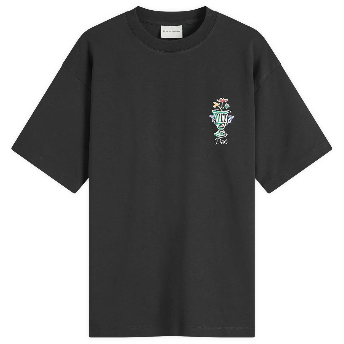 Drôle de Monsieur Men's Vase Logo T-Shirt in Black