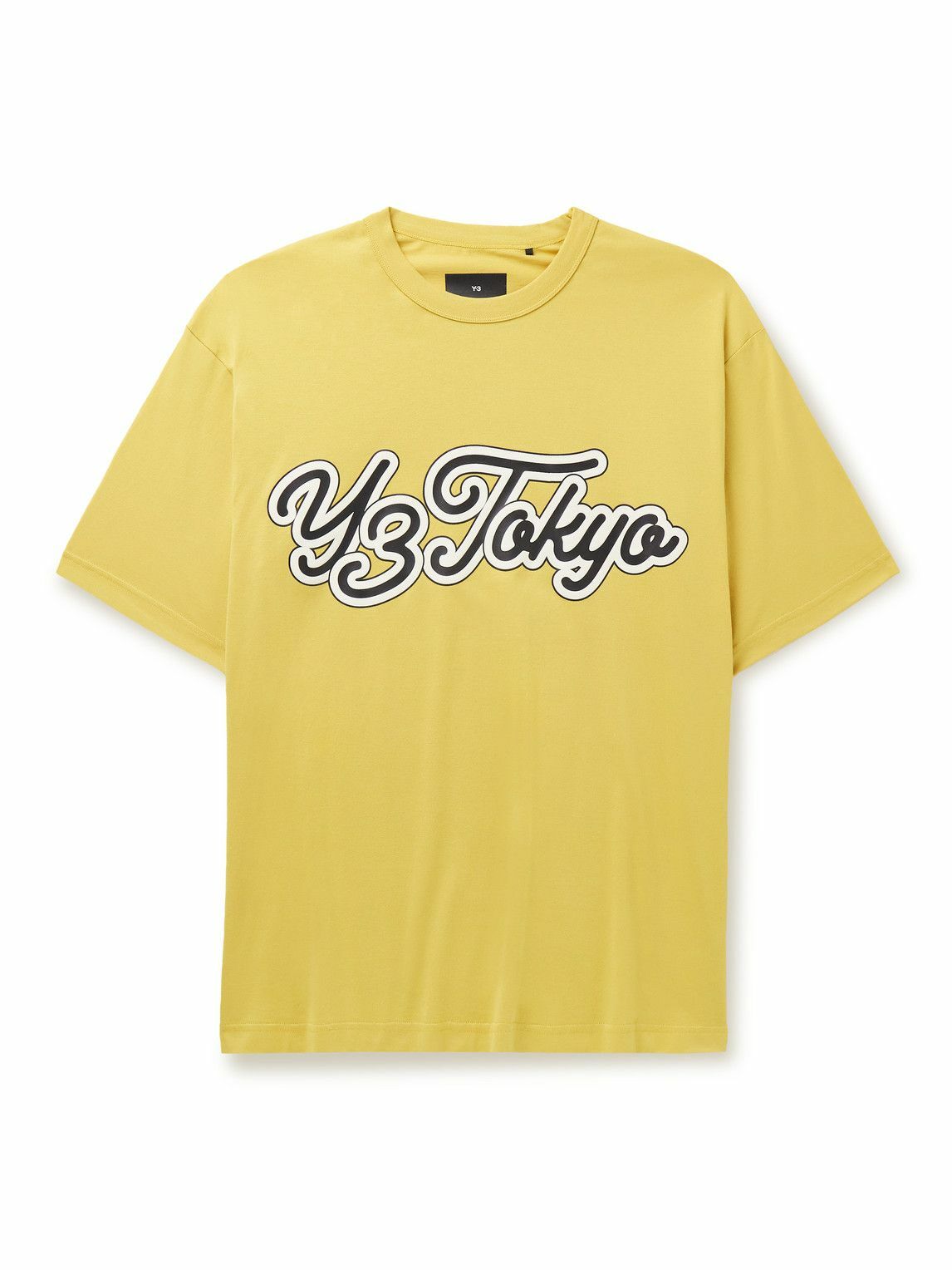 Y-3 - Oversized Logo-Print Cotton-Blend Jersey T-Shirt - Yellow Y-3