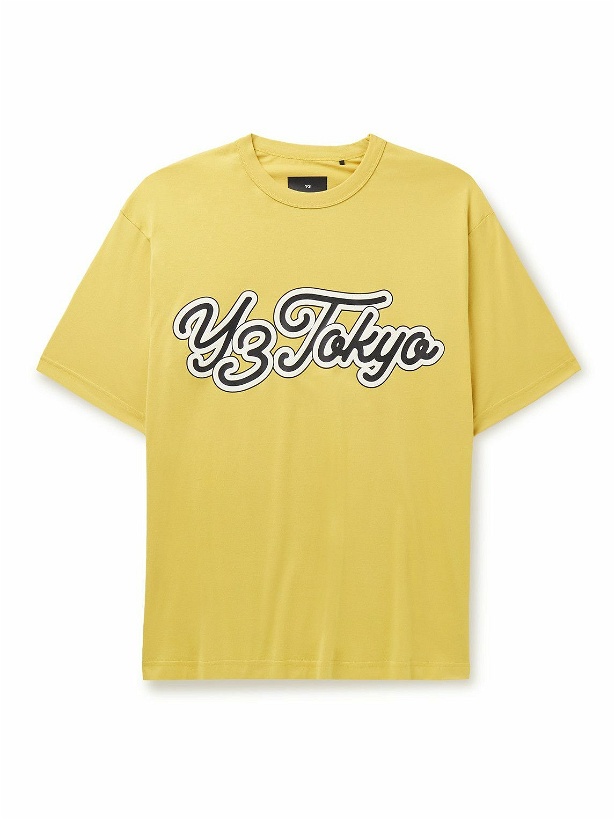 Photo: Y-3 - Oversized Logo-Print Cotton-Blend Jersey T-Shirt - Yellow