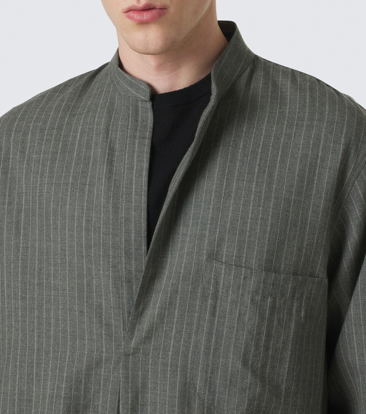Stòffa Chalk stripe wool shirt