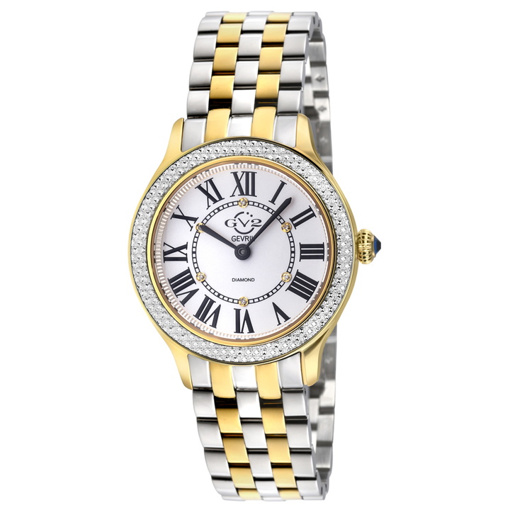 Photo: GV2 by Gevril Milan Quartz Diamond White Dial Ladies Watch 12163B