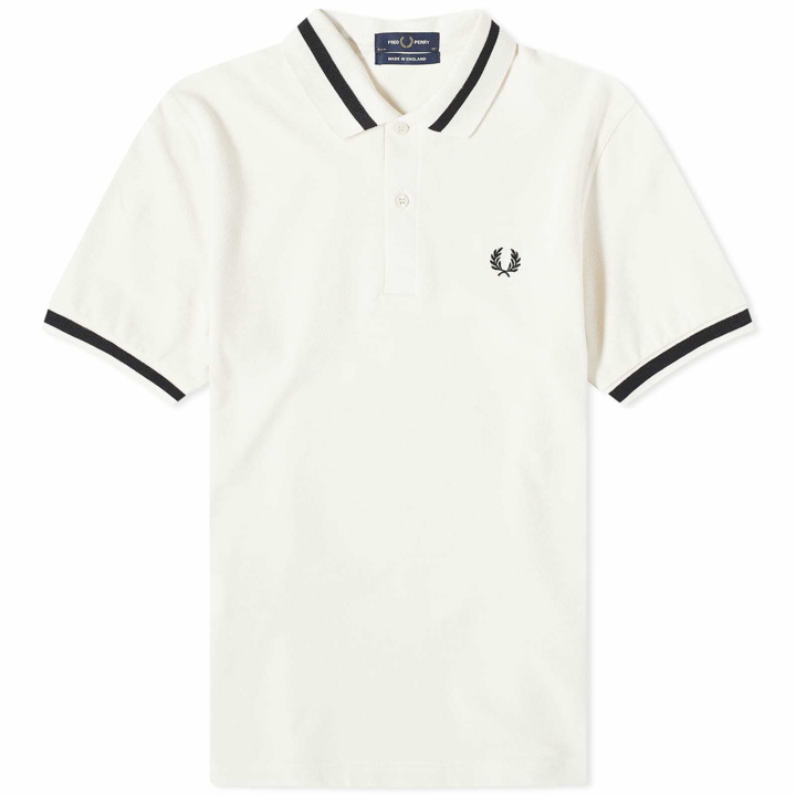 Photo: Fred Perry Men's Single Tipped Polo Shirt in Ecru/Black