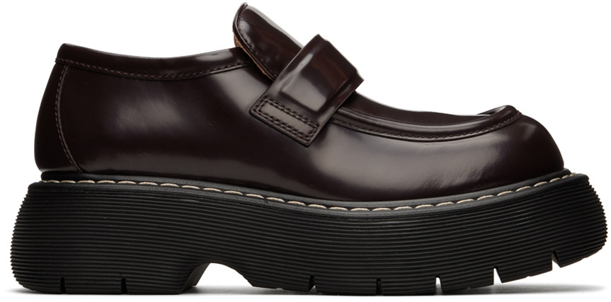 BOTTEGA VENETA 26S LOAFERS IN DARK BROWN SUEDE AND WHITE WOOL