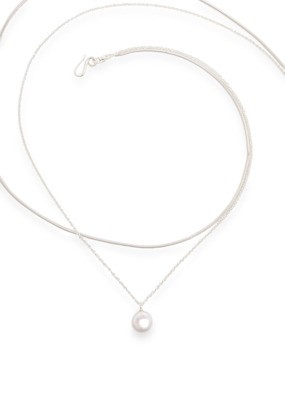Sapir Bachar Large Pearl Sterling Silver Belt - One Size