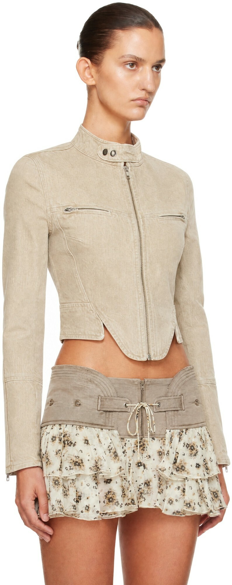 KNWLS Beige Astra Clawe Denim Jacket