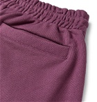 Palm Angels - Wide-Leg Appliquéd Loopback Cotton-Jersey Shorts - Purple