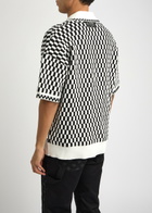 Amiri Checked Wool-blend Polo Shirt Black