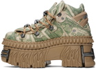 VETEMENTS Beige New Rock Edition Platform Dollar Sneakers