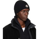 Moncler Black Logo Cotton Beanie