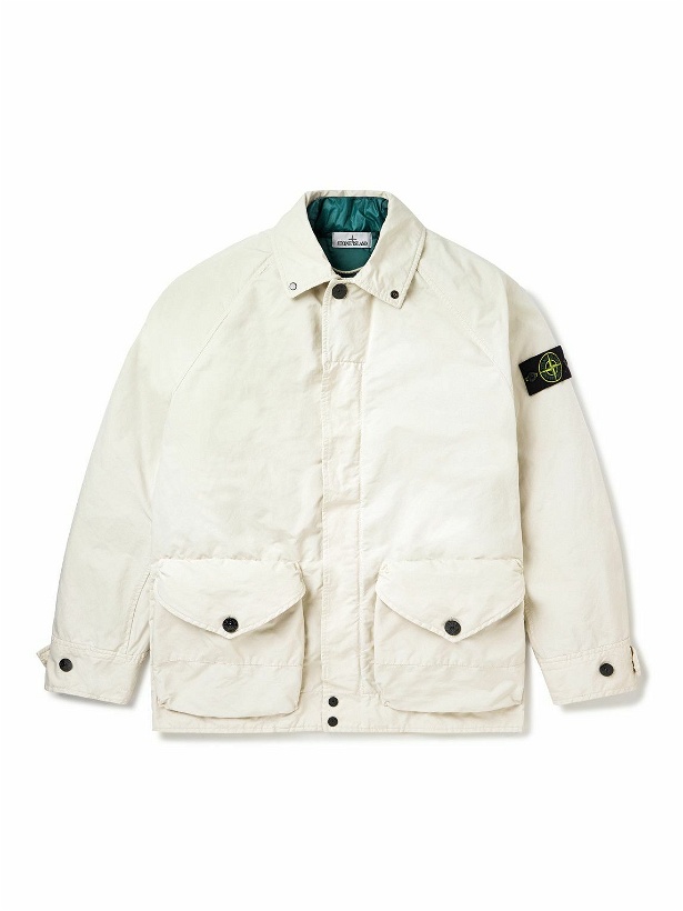 Photo: Stone Island - Logo-Appliquéd Shell Jacket with Detachable Liner - White