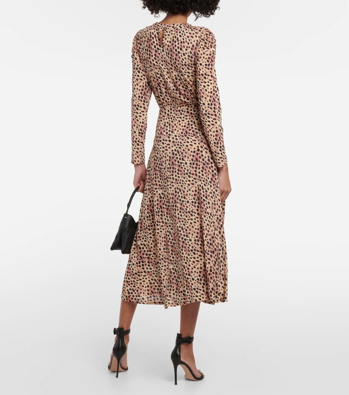 Rixo Cerise leopard-print midi dress