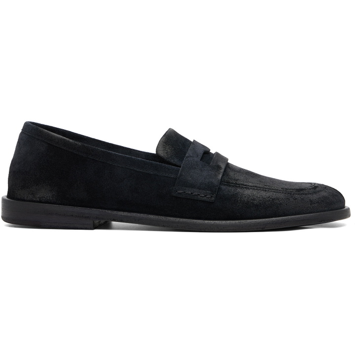 Photo: Marsèll Navy Stesa Reversed Leather Loafers